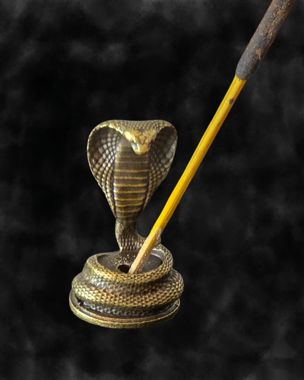 Brass Cobra Stick Incense Holder & Figurine